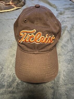 Titleist Pro V1 Dark Grey Baseball Cap with Orange and Cream Script